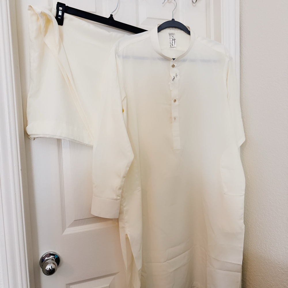 Men Cream Kurta Set 2 pc Origional Boski